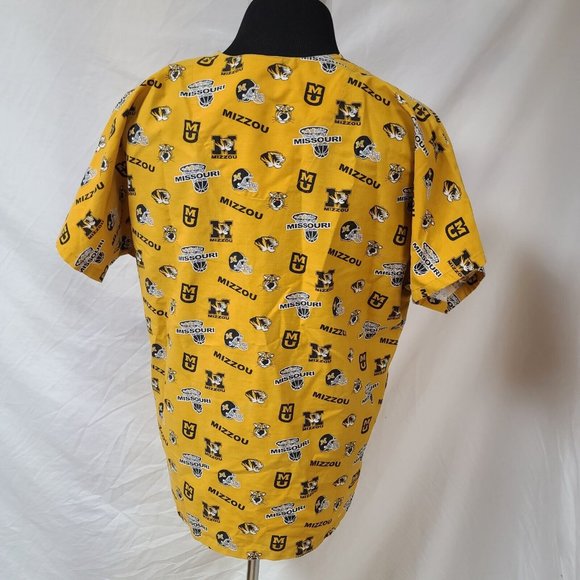 DUDZ University Of Missouri Mizzou Womens Medium Gold Nurse Medical Scrub Top - Picture 6 of 11